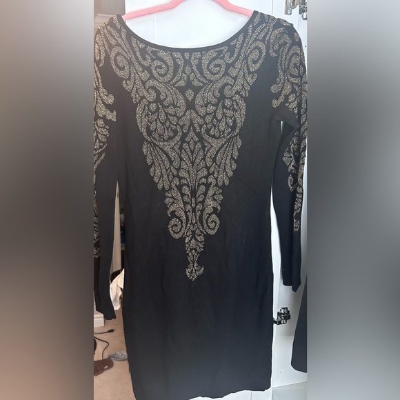 Vintage gold and black dynamite dress. Size L. - Picture 2 of 3